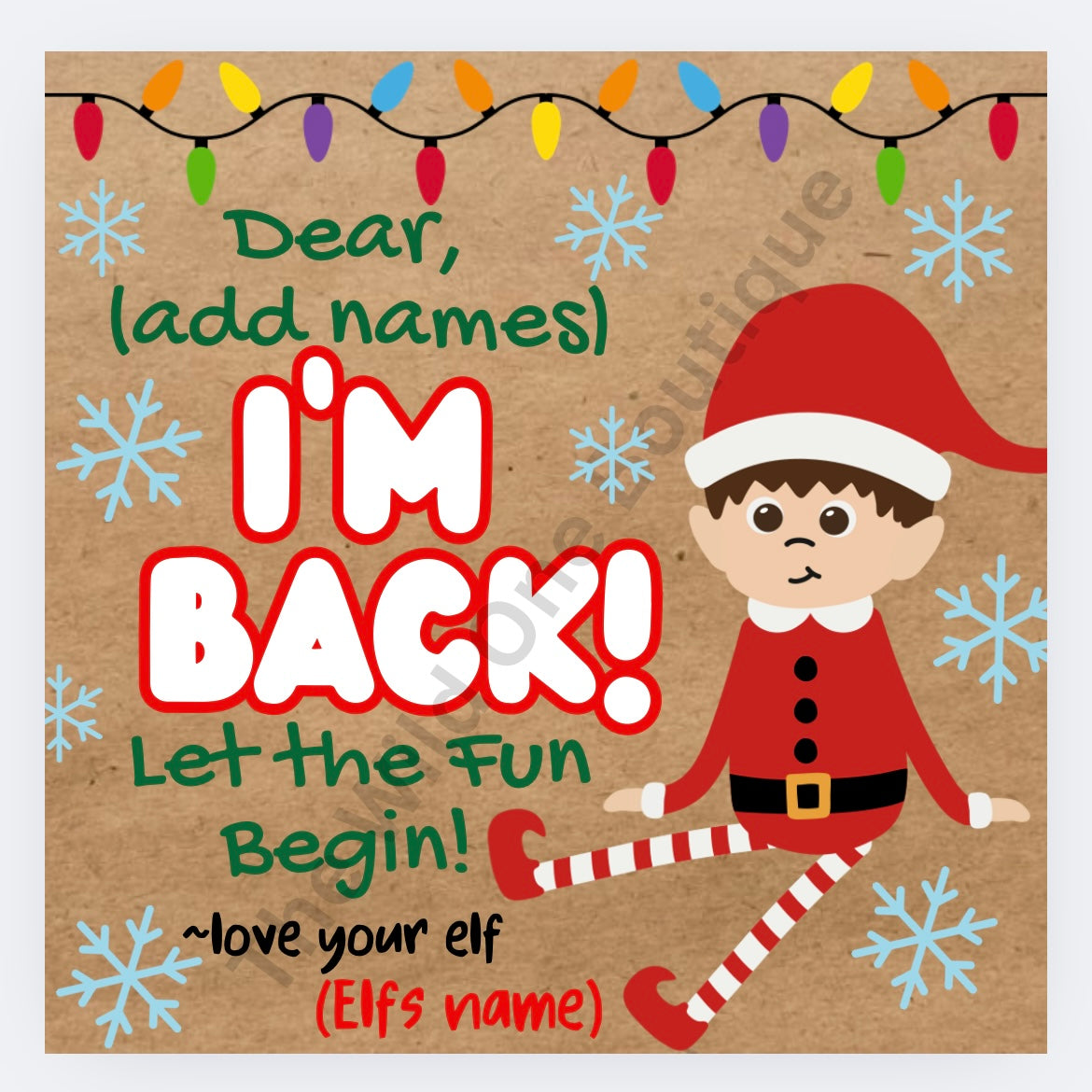 3’x3’ Elf on shelf Hand Painted Banner