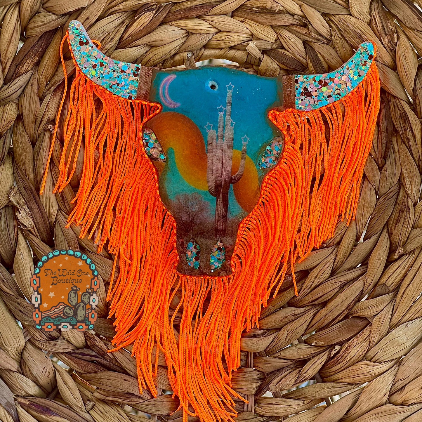 Desert Skull Car Freshie (w/ or without fringe)
