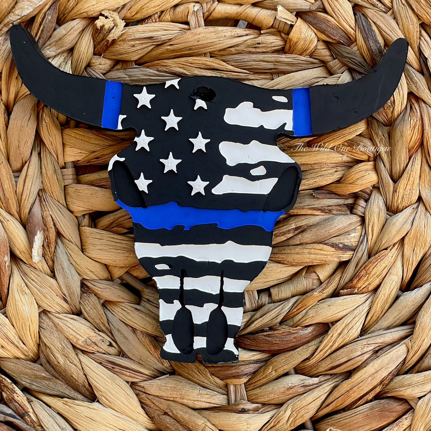 Cop Bull Skull Car Freshie