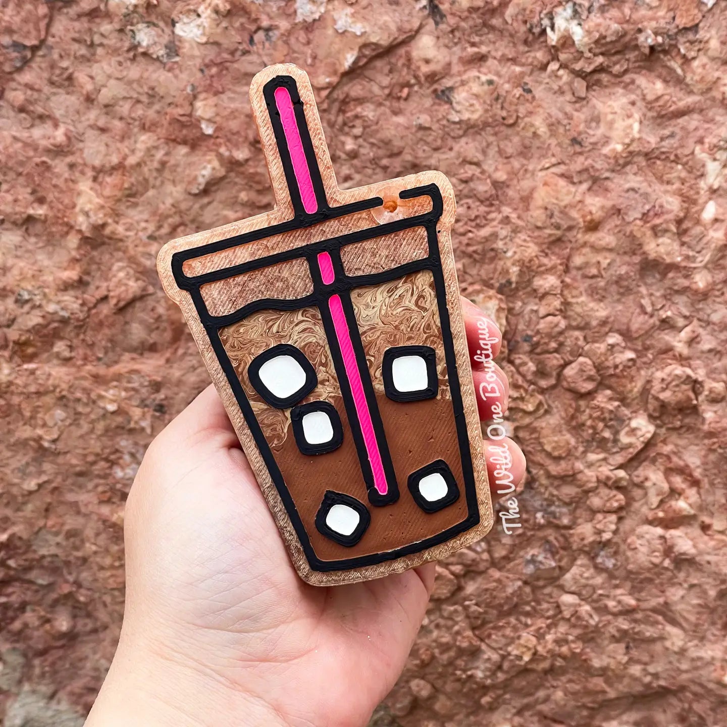 Wholesale Iced Coffee Pink Straw Car Freshie