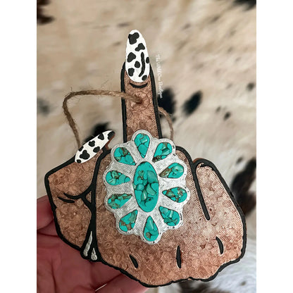 Wholesale Western Glam Cow Print Finger Car Freshie
