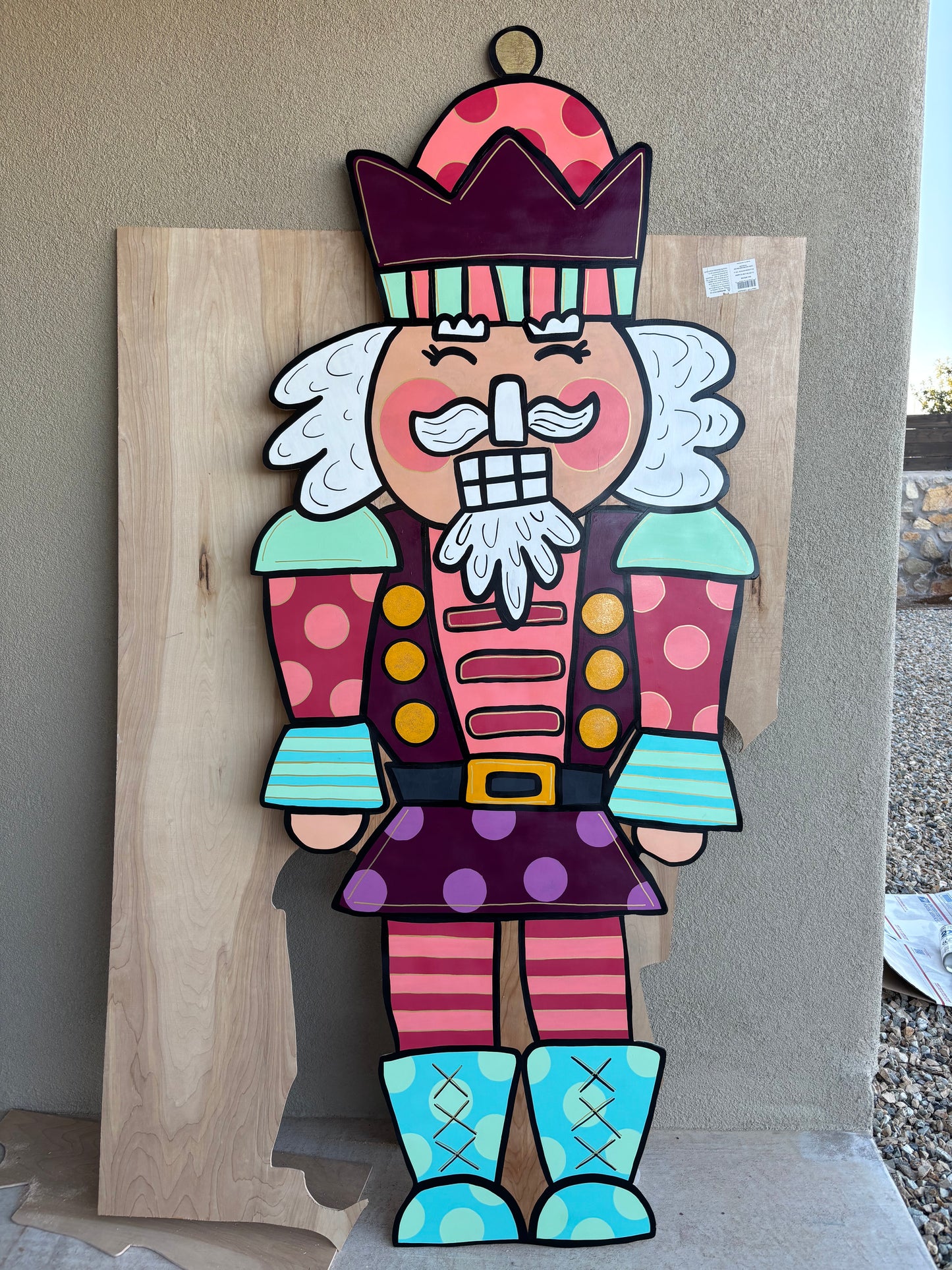 Hand Painted Wood Nutcracker Yard Sign