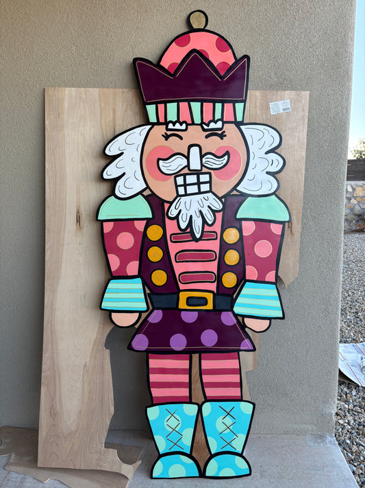 Hand Painted Wood Nutcracker Yard Sign