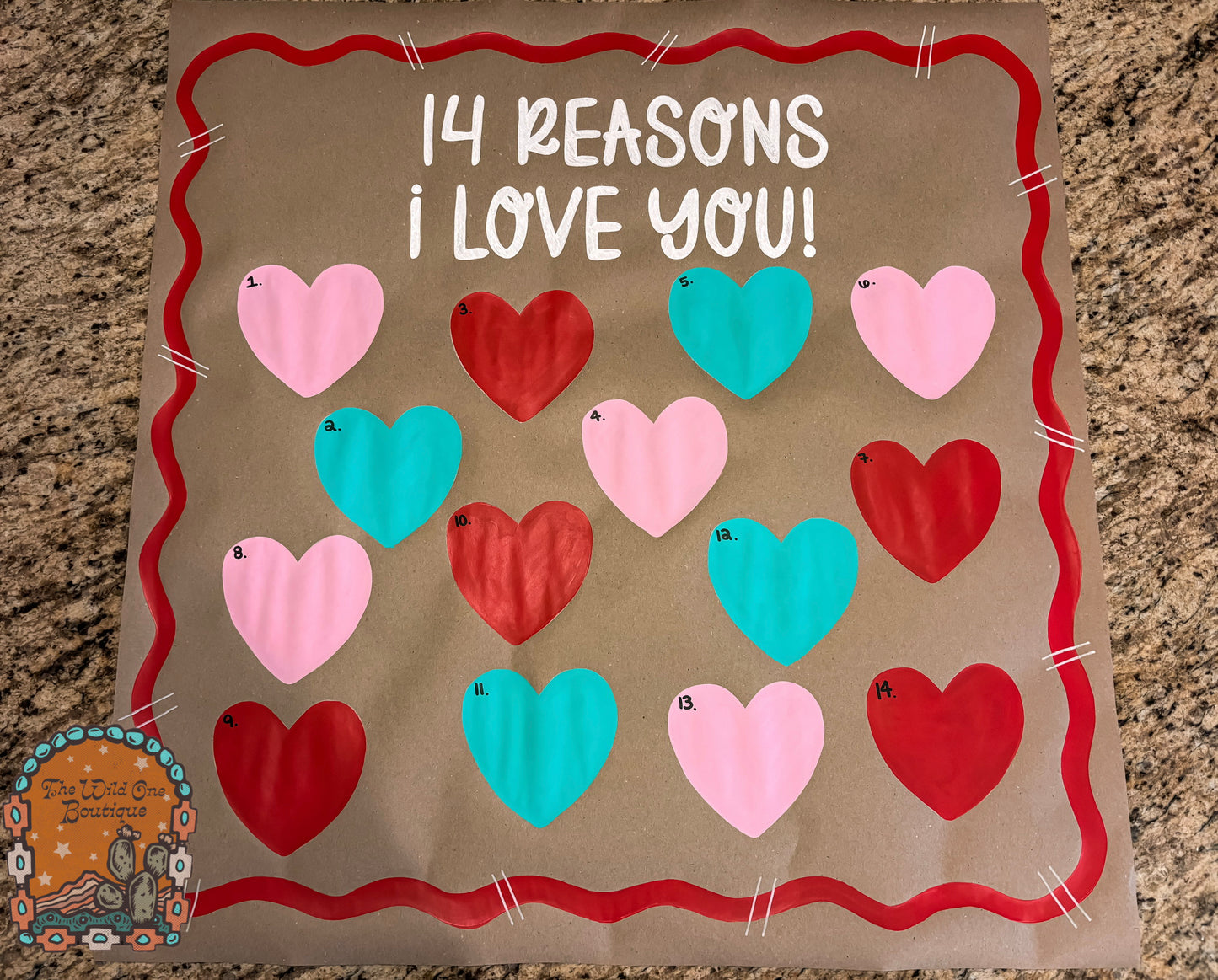 14 Reasons I Love You Painted Banner