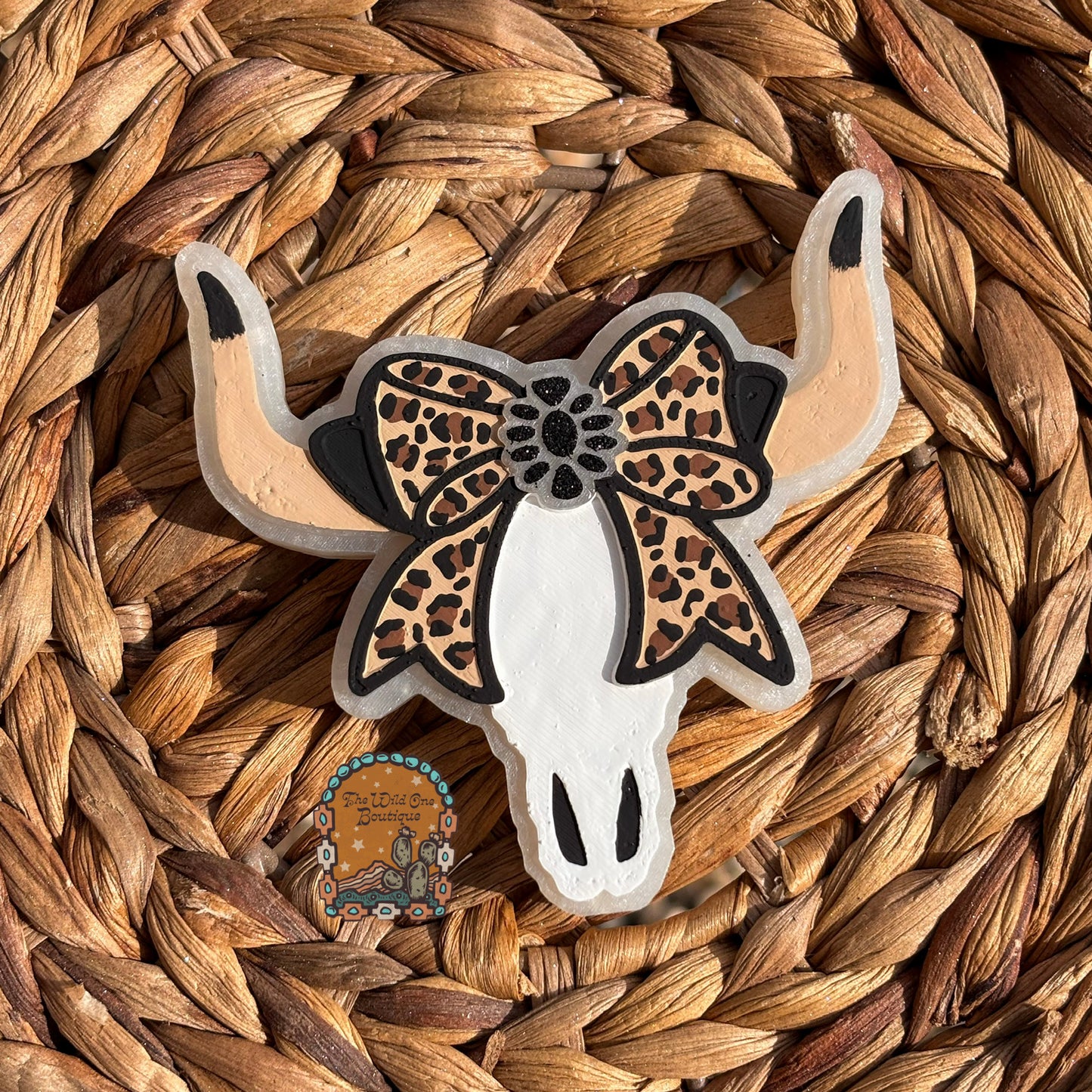 Wholesale Cheetah Bow Bull Skull Car Freshie