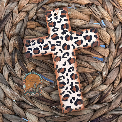 Wholesale Cheetah Aged Cross Car Freshie