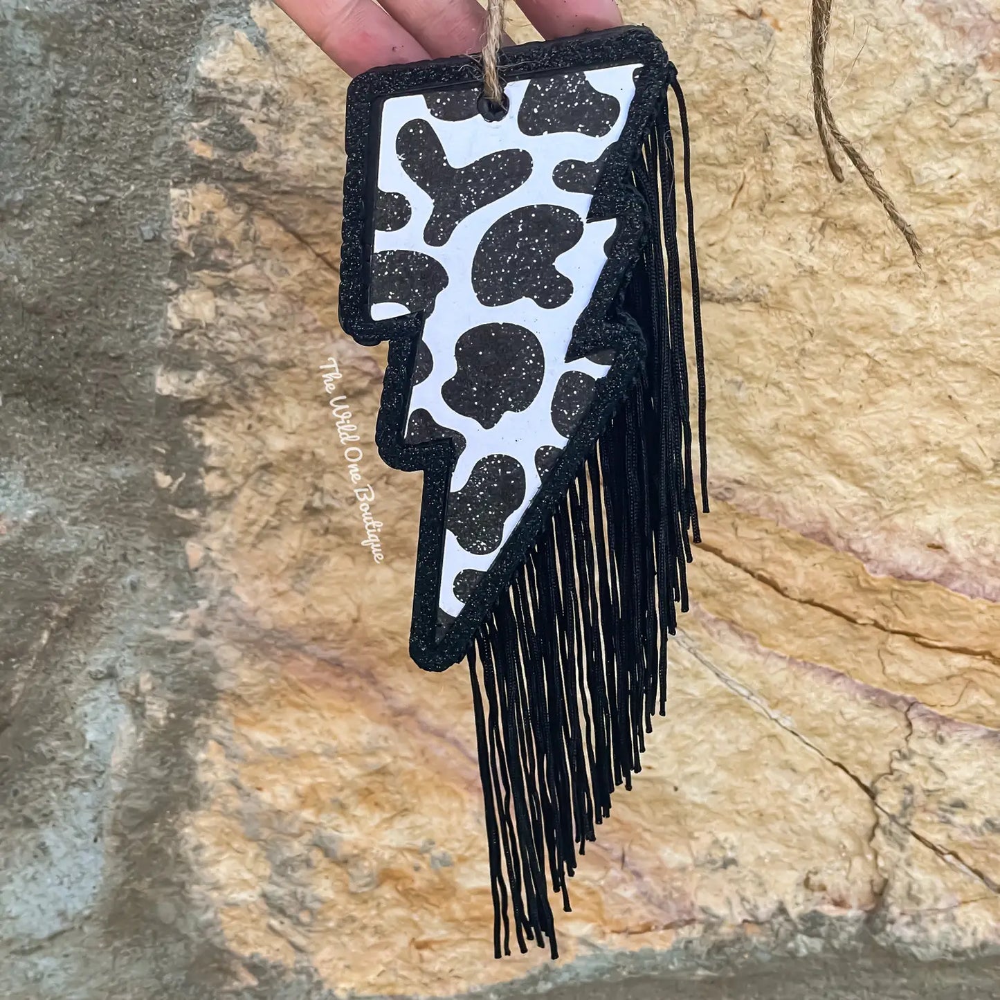 Wholesale  Cow Print Bolt Car Freshie (with or without fringe)