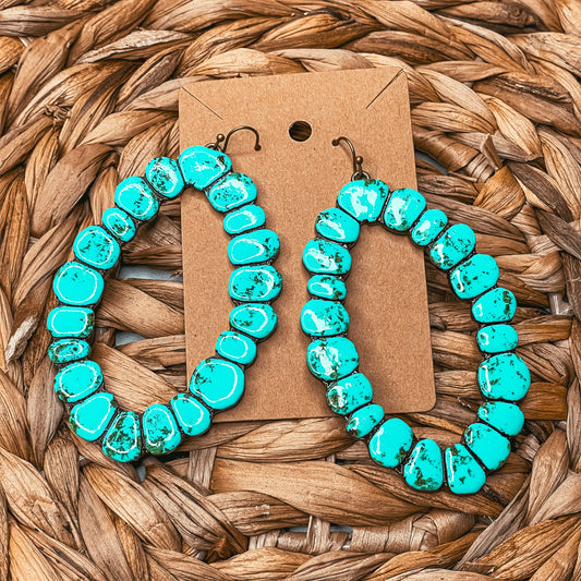 Clay Oval Turquoise Earrings